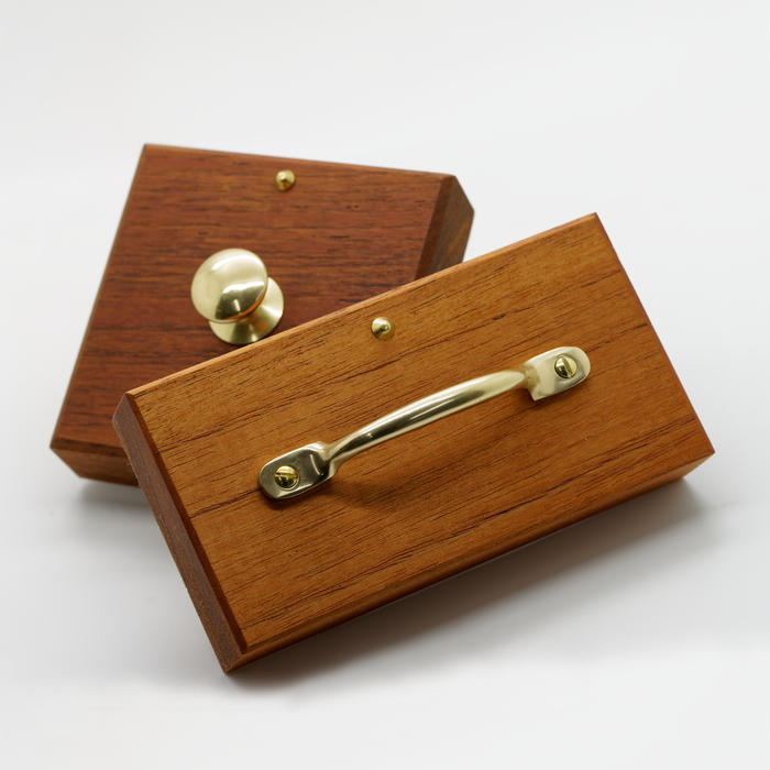 Jarrah Wood Shopping Bag Stamps with Brass Handles